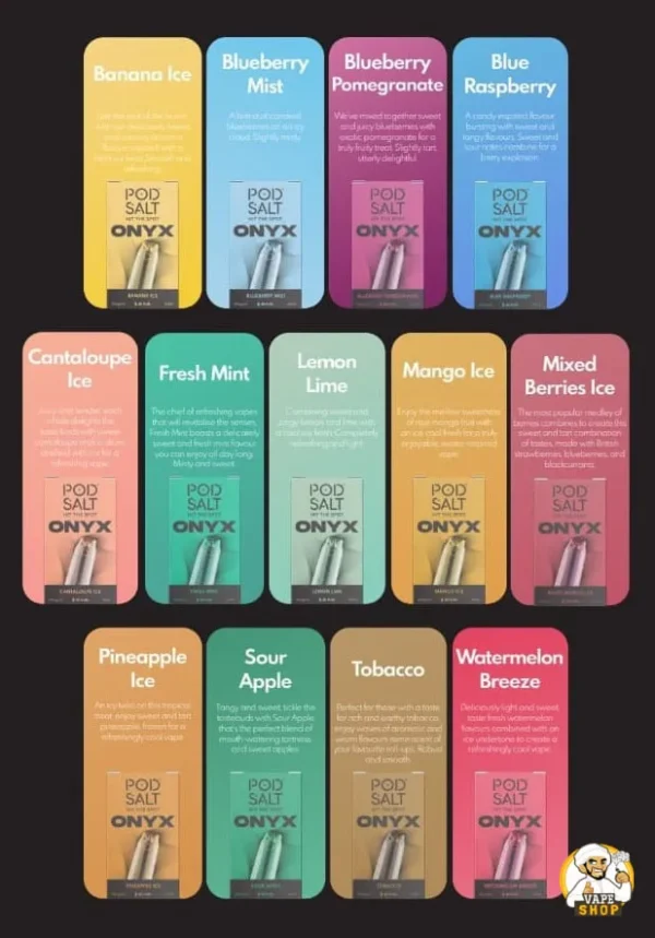Pod Salt Onyx 4000 Puffs Vape Long-Lasting & Flavorful Pod Salt Onyx 4000 Puffs Vape Long-Lasting & Flavorful